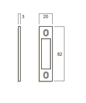 TASMAN HINGED SECURITY DOOR STRIKE PACKER No Finish