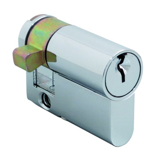 WHITCO W846600 WHITCO EURO SINGLE CYLINDER 45MM RIGHT HAND FIXED CAM C4 6 PIN KD Chrome Plate