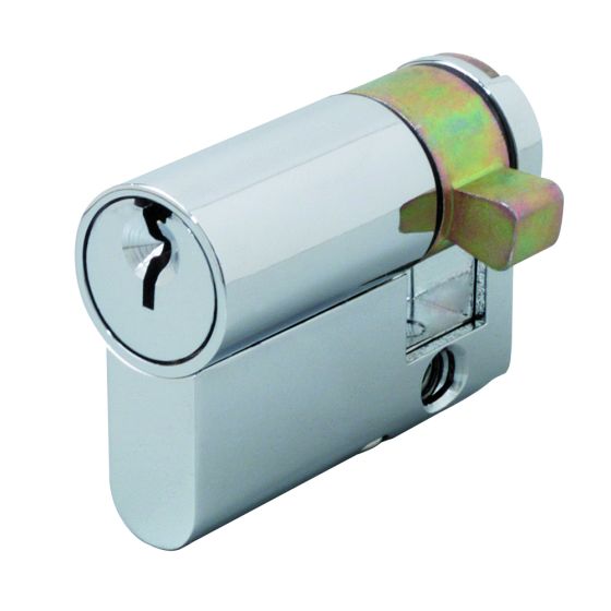 WHITCO W846700 WHITCO EURO SINGLE CYLINDER 45MM LEFT HAND FIXED CAM C4 6 PIN KD Chrome Plate