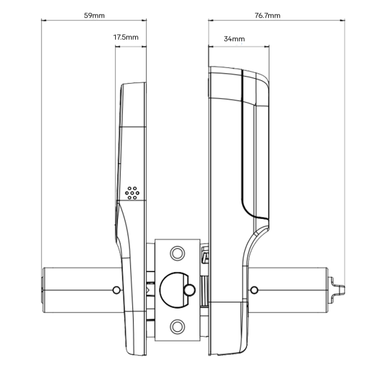 YALE ASSURE KEYED LEVER SATIN CHROME WITH YALE HOME