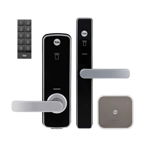 YALE UNITY ENTRANCE LOCK KIT SILVER; ENTRANCE LOCK, SCREEN