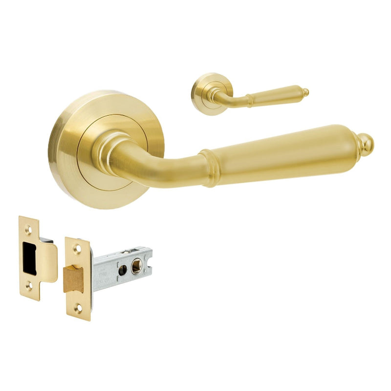 Zanda Oxford Door Handle Privacy Set Satin Brass 10072.SB