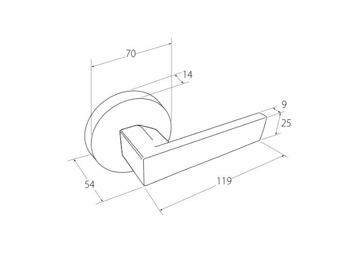 ZANDA 11504+ MACE DOOR HANDLE PASSAGE / PRIVACY / ENTRANCE / HALF SET 65MM