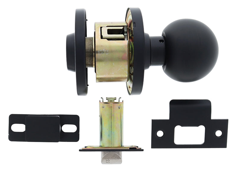 Carbine Epsom 3000 Cylindrical Half Cupboard Latch Set set, 70mm backset,  , Boxed, Matte Black