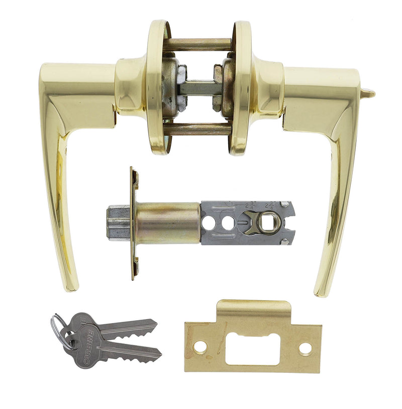 Carbine Kingston SL7000 Tiebolt Standard Entrance Lever set, C4  Keyed to Differ, Display Pack, Polished Brass