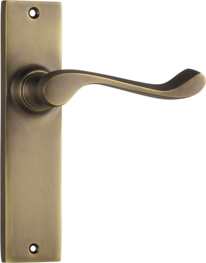 TRADCO FREMANTLE DOOR LEVER HANDLE ON RECTANGULAR BACKPLATE