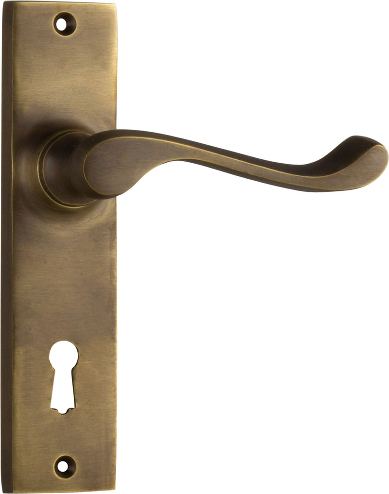 TRADCO FREMANTLE DOOR LEVER HANDLE ON RECTANGULAR BACKPLATE