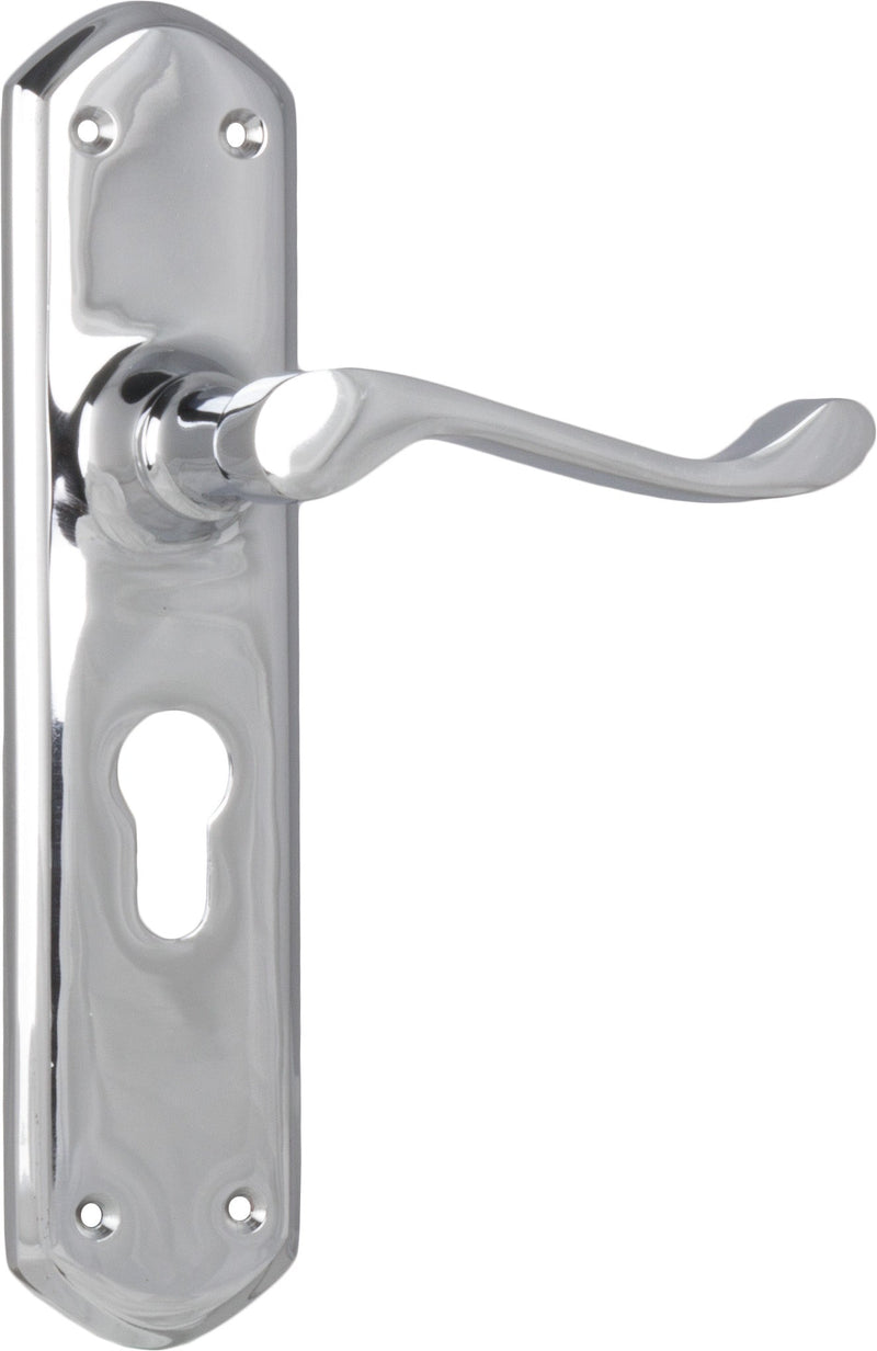 TRADCO WINDSOR LEVER DOOR HANDLE ON SHOULDERED BACKPLATE