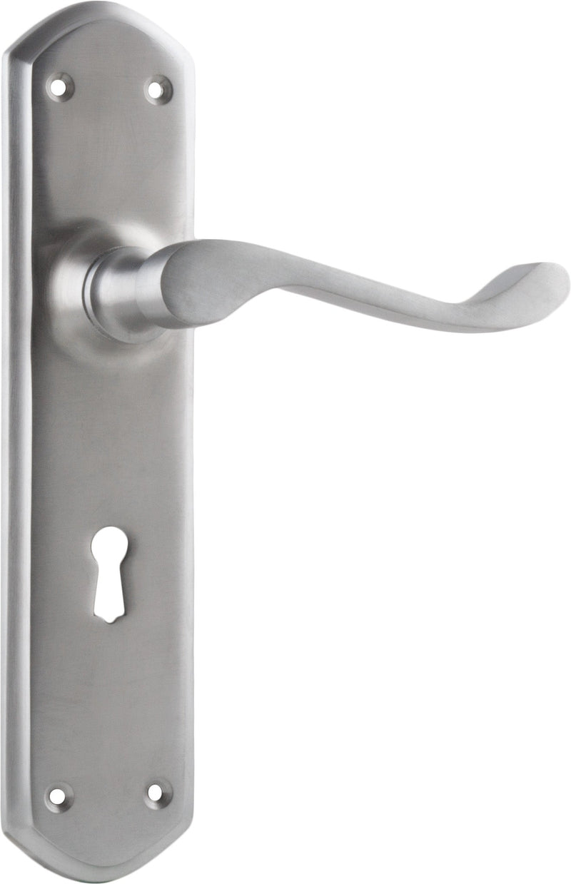 TRADCO WINDSOR LEVER DOOR HANDLE ON SHOULDERED BACKPLATE