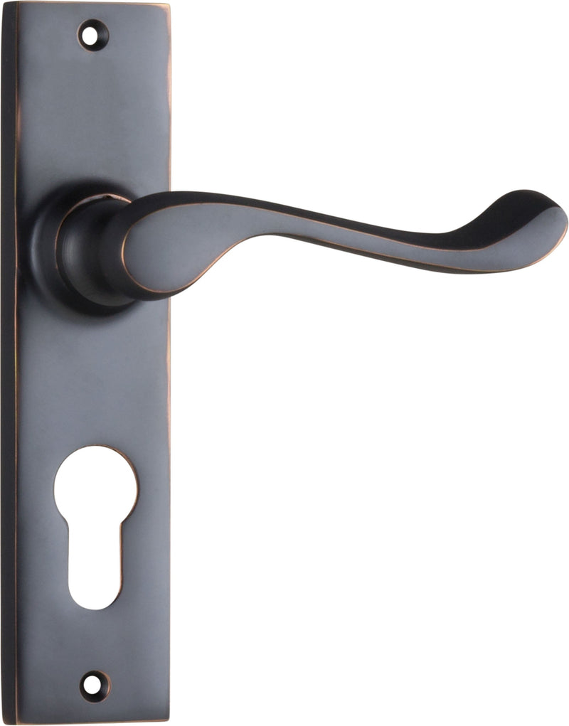 TRADCO FREMANTLE DOOR LEVER HANDLE ON RECTANGULAR BACKPLATE