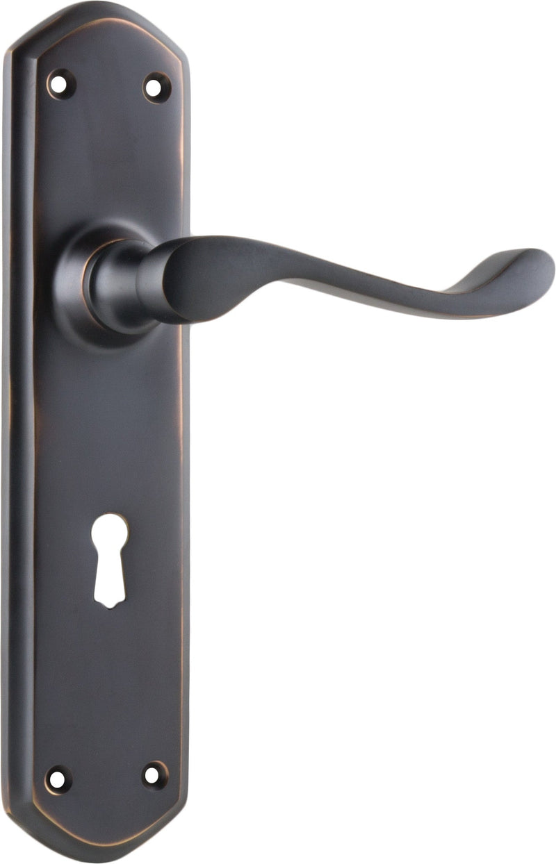 TRADCO WINDSOR LEVER DOOR HANDLE ON SHOULDERED BACKPLATE