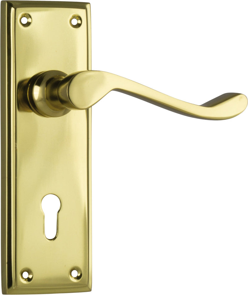 TRADCO CAMDEN DOOR LEVER HANDLE ON RECTANGULAR BACKPLATE