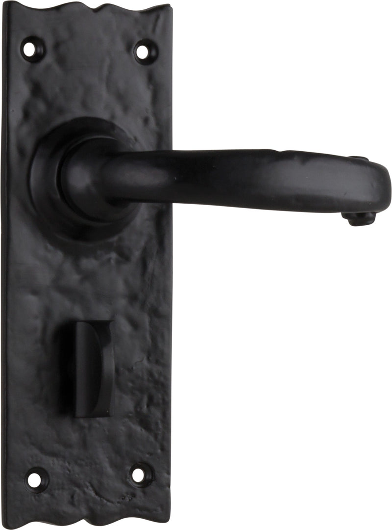 TRADCO GLOUCESTER LEVER DOOR HANDLE ON RECTANGULAR BACKPLATE MATT BLACK