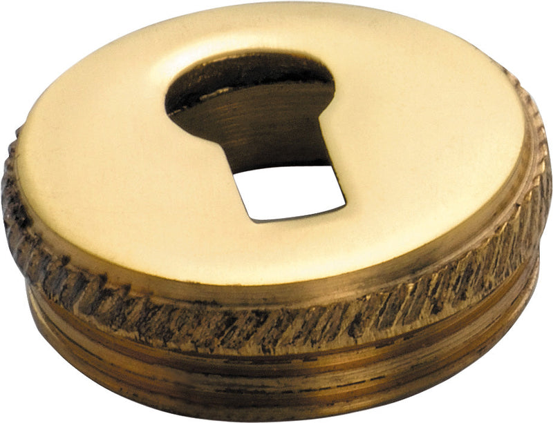 Tradco Round Insert Escutcheon Polished Brass 19mm