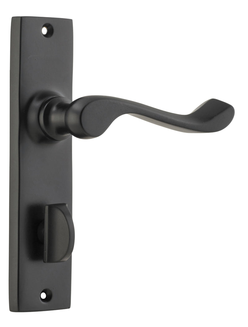 TRADCO FREMANTLE DOOR LEVER HANDLE ON RECTANGULAR BACKPLATE