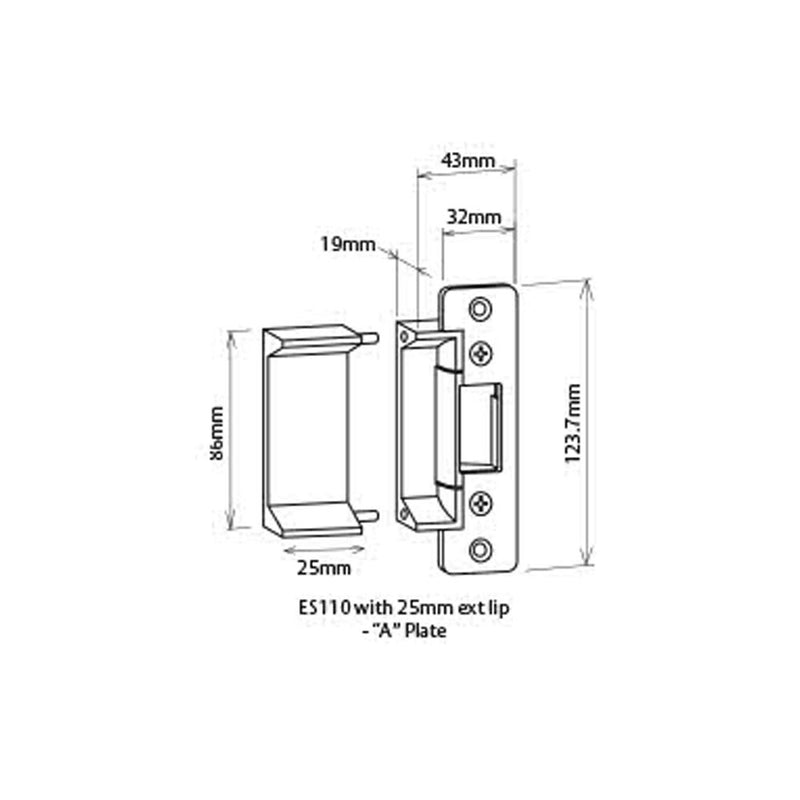 LOCKWOOD PADDE ELECTRIC STRIKE 12/24V FAIL SAFE SECURE WEATHER RESIST 100111-060