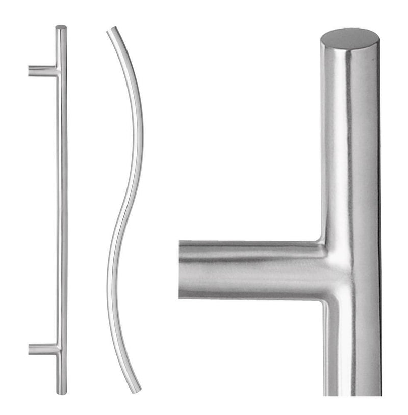 LOCKWOOD ENTRANCE PULL HANDLE 147X450SSS 450MM SATIN STAINLESS STEEL PAIR