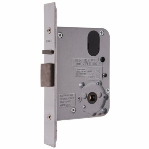 LOCKWOOD DOOR MORTICE LOCK SYNERGY VESTIBULE 60MM BACKSET SATIN CHROME 3572SC