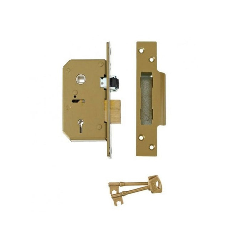 CHUBB UNION 5 LEVER MORTICE SASH LOCK 67MM POLISHED BRASS 3K7567PB