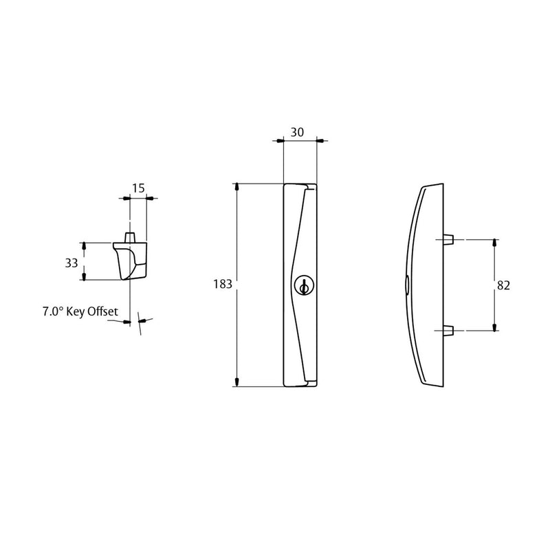 Lockwood Onyx 9A1A2/5PWHI Sliding Patio Door Lock