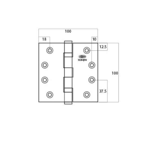 LOCKWOOD BALL BEARING HINGE POLISHED STAINLESS STEEL 100X100X2.5MM LW10000BBPSS