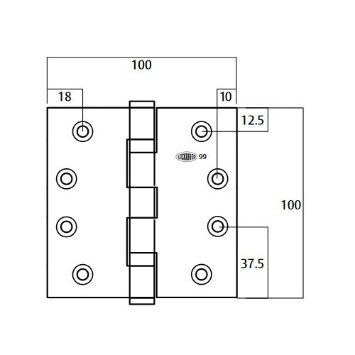 LOCKWOOD DOOR BUTT HINGE BALL BEARING STAINLESS STEEL LW10000BBSSS