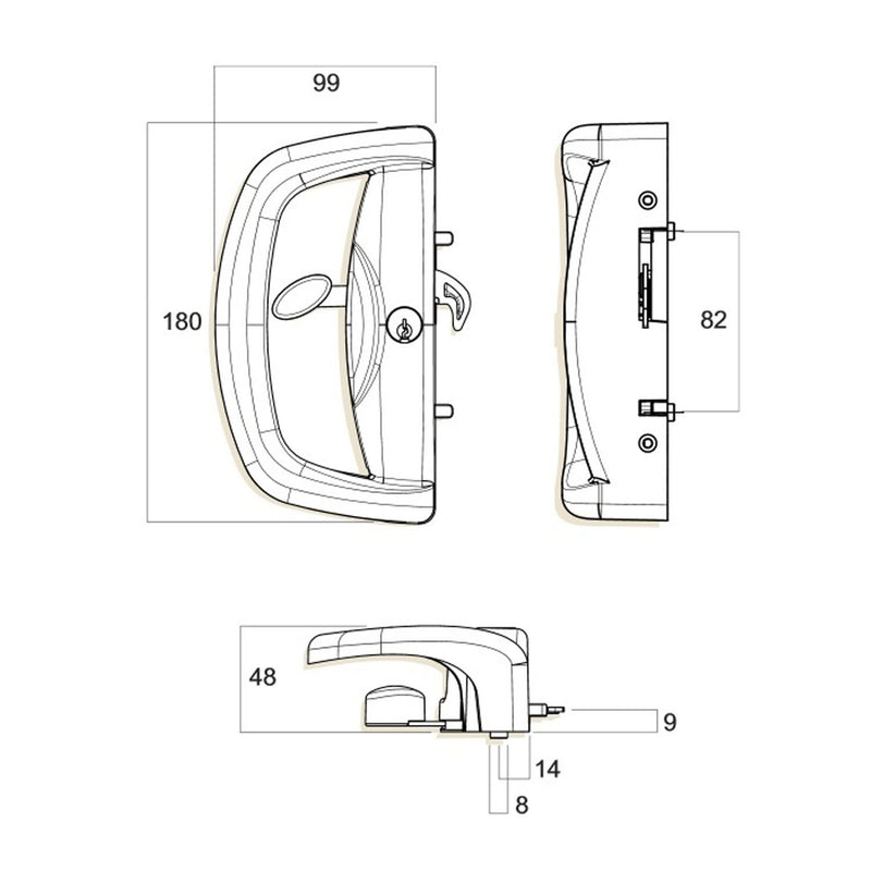 WHITCO BLAXLAND SLIDING DOOR LOCK BLACK W500217