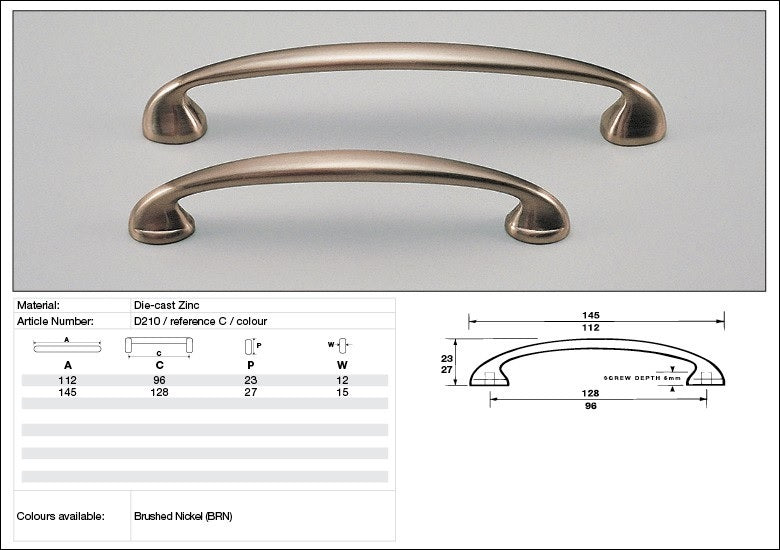 KETHY D210 CABINET ELEGANT HANDLE 128MM