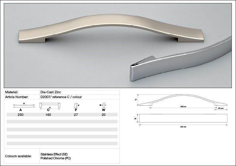 KETHY D902 CABINET PULL HANDLE 160MM