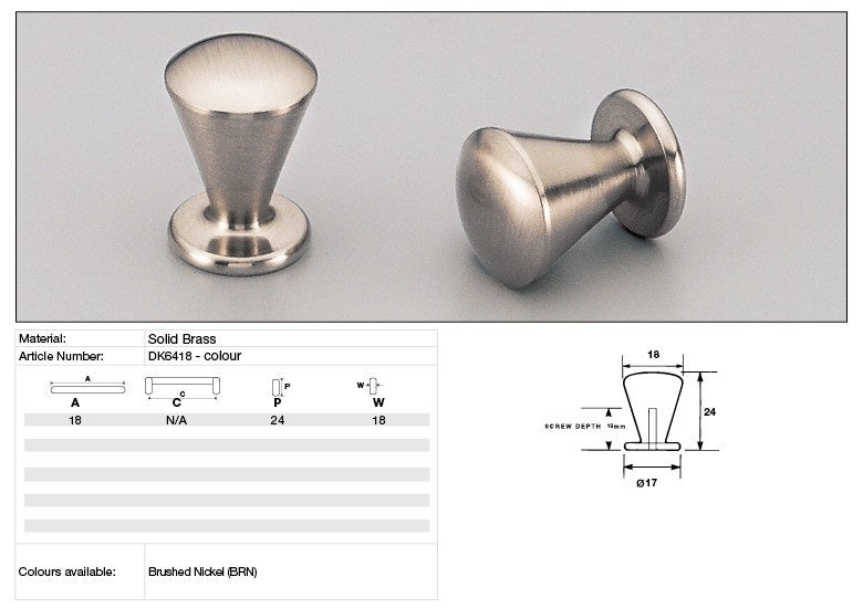 KETHY DK64 CABINET FLANGE KNOB