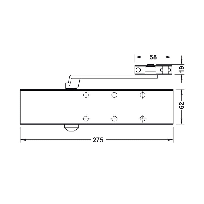 Hafele DCL55 EN-2-6 Overhead Door Closer with Standard Arm