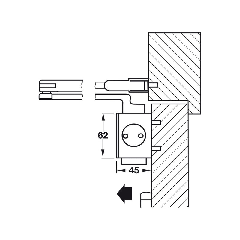 Hafele DCL55 EN-2-6 Overhead Door Closer with Standard Arm