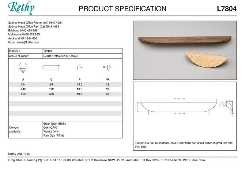 KETHY L7804 CABINET ARCHIVE HANDLE 512MM