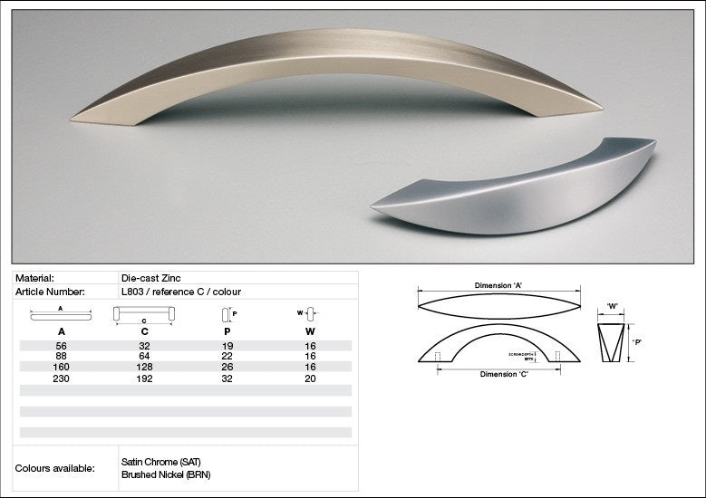 KETHY L803 CABINET MELON HANDLE 128MM