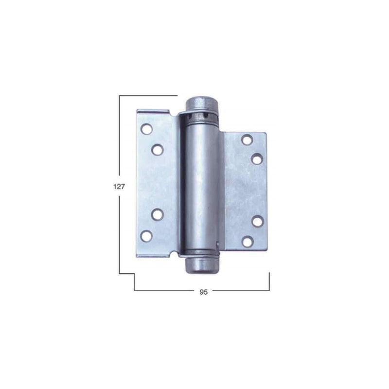 HFH DOOR HINGE SINGLE ACTION HOLD CLOSED 100MM SATIN CHROME PAIR 4160104