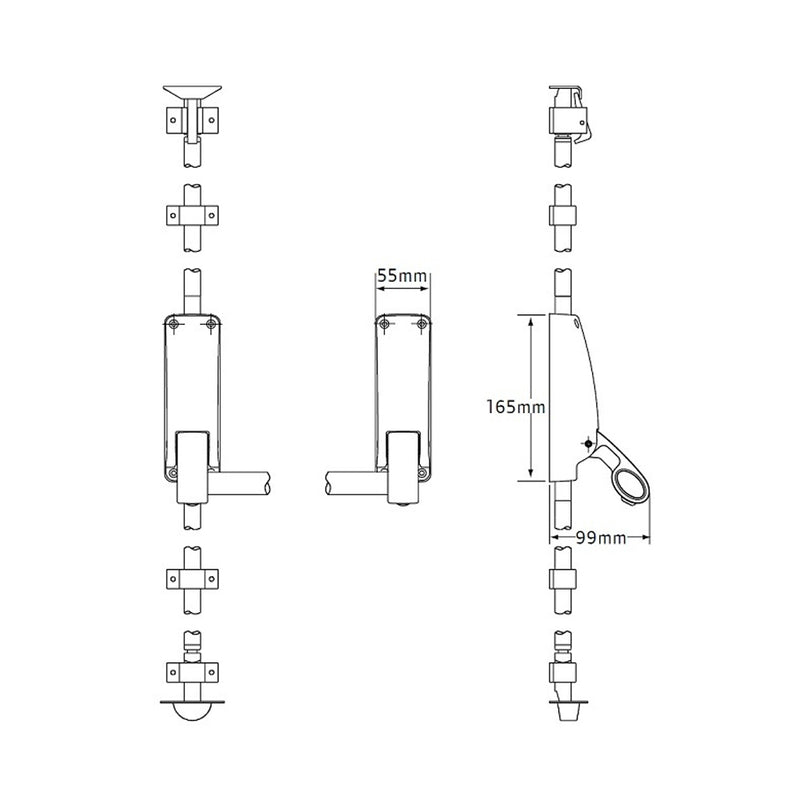 BRITON DOOR LOCK PACK PANIC BAR B376ESE WITH OUTSIDE KNOB W/ CYLINDER B1413KE