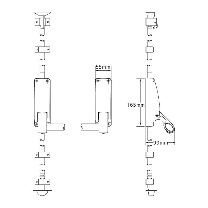 BRITON PANIC BAR B376E-D/SE SINGLE DOOR WITH OUTSIDE DOOR TRIM LEVER B1413/LE