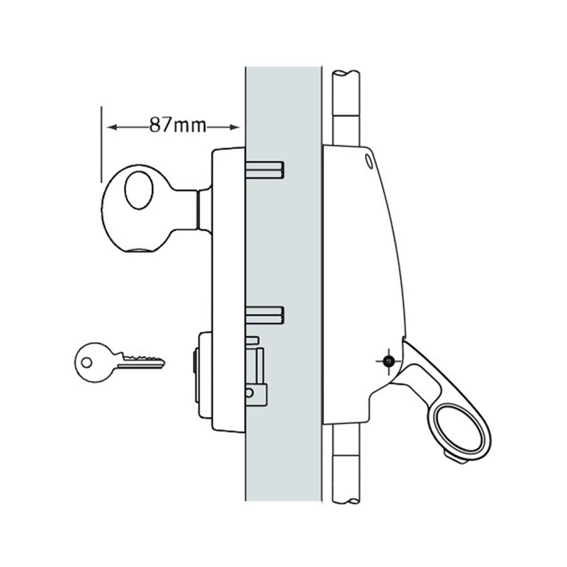 Briton B377 Panic Bolt Knob with Cylinder Door Lock Pack