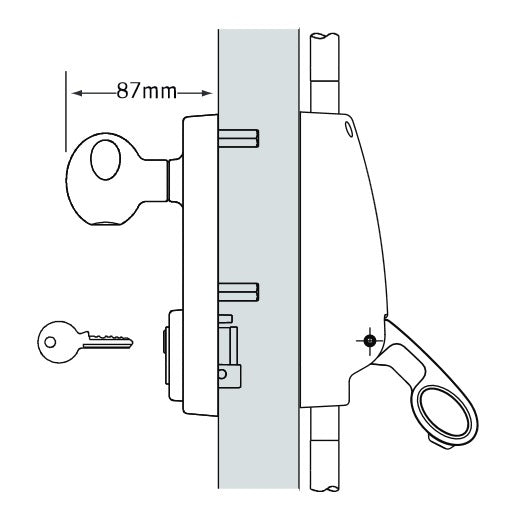 BRITON DOOR LOCK PACK PANIC LATCH B378E/SE OUTSIDE KNOB WITH CYLINDER B1413/KE