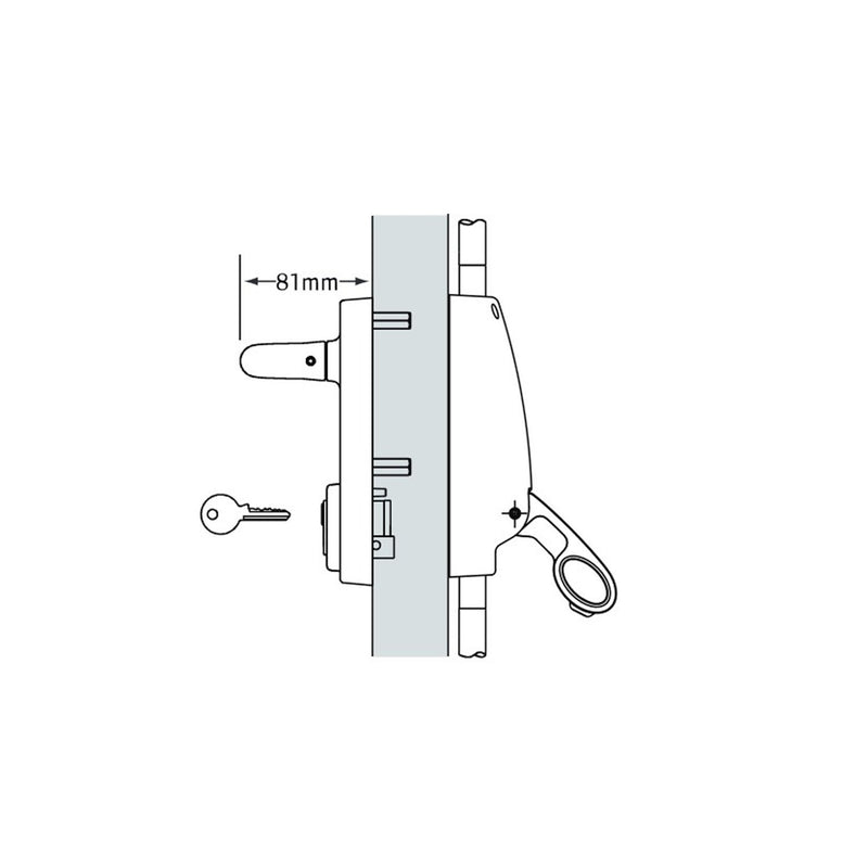 BRITON DOOR LOCK PACK B378 RIM PANIC LATCH BOLT BAR OUTSIDE LEVER W/ CYLINDER