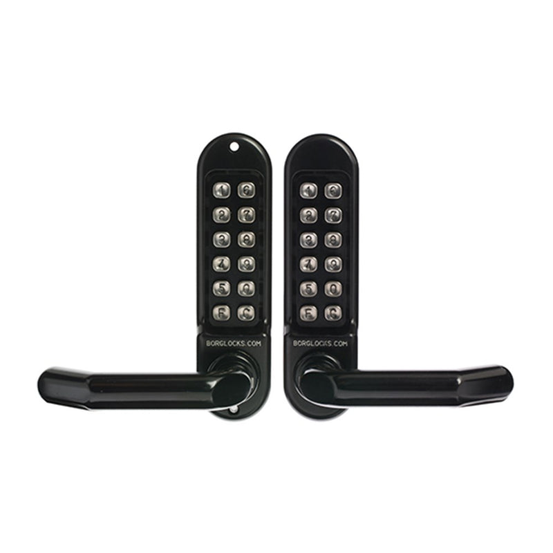 BORG DIGITAL DOOR LOCK LEVER MARINE GRADE PRO BACK TO BACK BLACK BL5051MGPRO