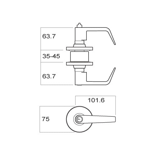 BRAVA METRO STOREROOM LEVER SET FIRE RATED 70MM KEYED ALIKE EL6062SC70