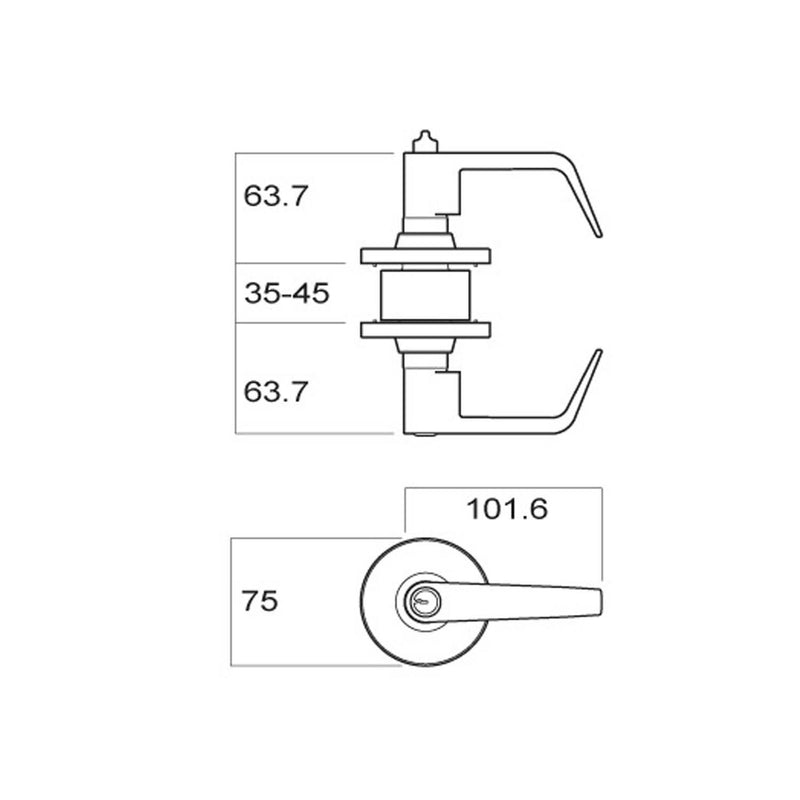 BRAVA METRO STOREROOM LEVER SET FIRE RATED 70MM KEYED TO DIFFER EL6062SC70