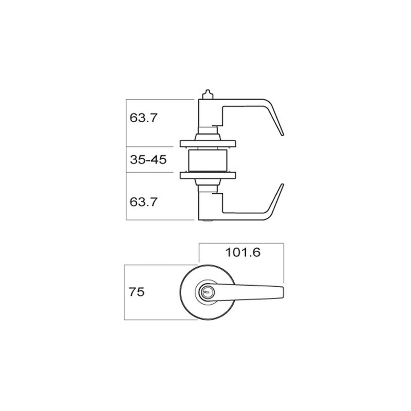 BRAVA METRO ENTRANCE LEVER SET EL6100PB60 FIRE RATED 60MM BACKSET POLISHED BRASS