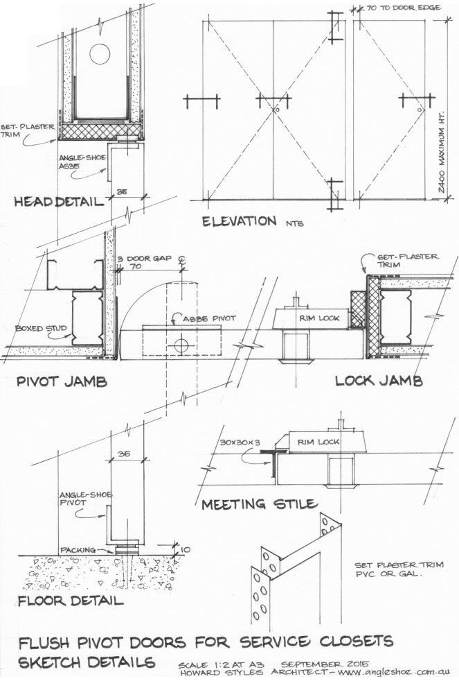 McCallum P435 Aluminum Pair Angle Shoe Door Pivot Hinge