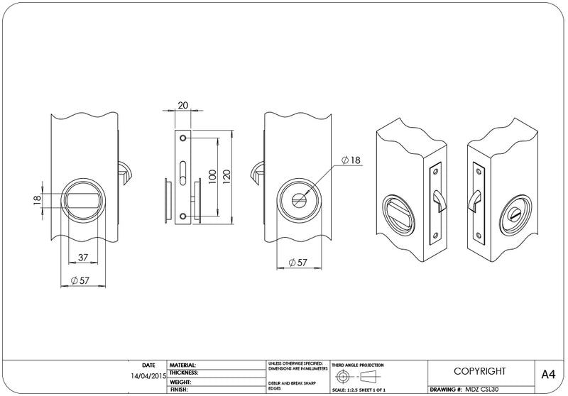 Madinoz CSL30 Cavity Sliding Locks