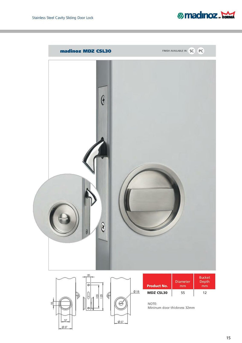 Madinoz CSL30 Cavity Sliding Locks