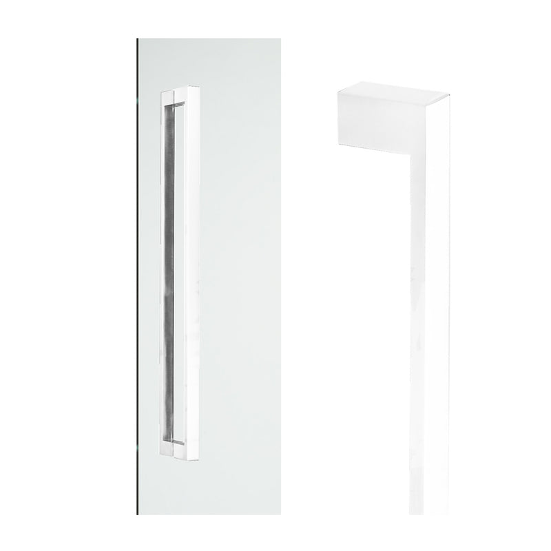 MADINOZ STRAIGHT SQUARE ENTRY HANDLES DISK FIX DULUX VIVID WHITE 450MM D2525/450/WHT