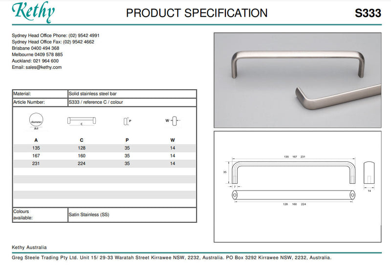 KETHY COBAR CABINET PULL HANDLE S333