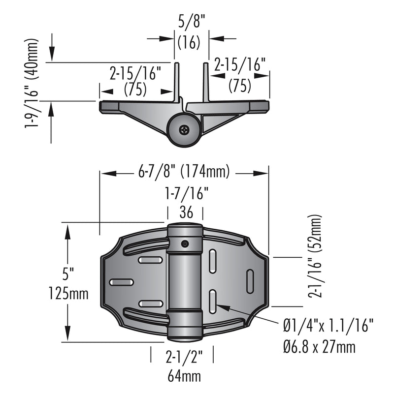 D&D TRUCLOSE TCHDMA1 SELF CLOSING MULTI ADJUST HEAVY DUTY GATE HINGE ALIGN LEGS